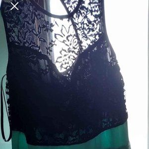 Mini black lace and mint Dress